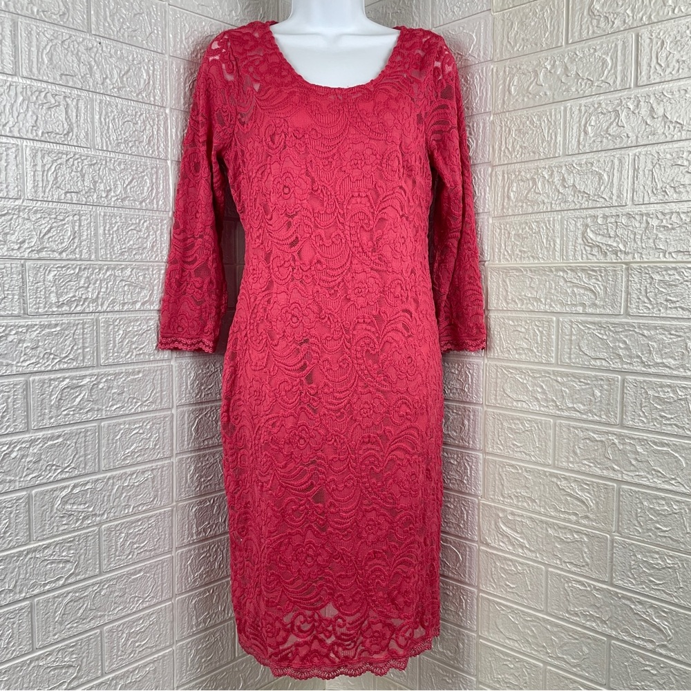 Jessica Simpson Maternity Pink StretchLace Dress Size M